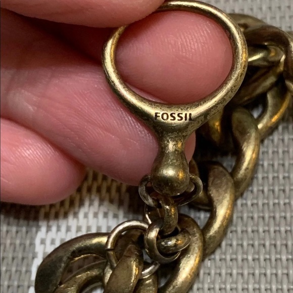 Vintage style Fossil cuff link bracelet !:)💥👍 - Picture 5 of 7